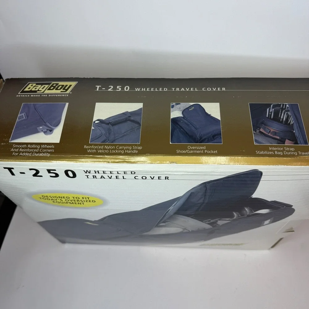 Bag Boy T-250 Wheeled Golf Travel Cover Black Waterproof 600D Polyester New